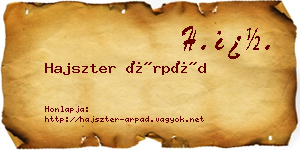 Hajszter Árpád névjegykártya