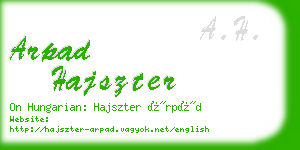 arpad hajszter business card